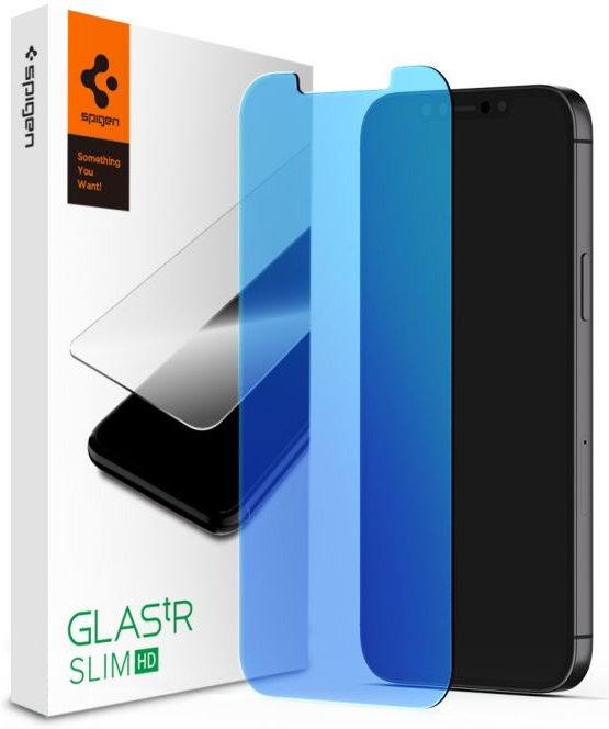 Spigen iPhone 12/12 Pro Screen Protector Anti-Bluelight Tempered Glass afbeelding 1