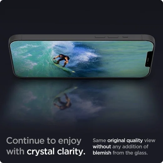 Spigen iPhone 12/12 Pro Screen Protector Anti-Bluelight Tempered Glass afbeelding 3