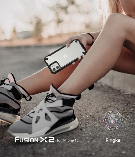 Ringke Fusion X2 Apple iPhone 12/12 Pro Hoesje Transparant Matte Zwart afbeelding 10