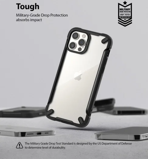 Ringke Fusion X2 Apple iPhone 12/12 Pro Hoesje Transparant Matte Zwart afbeelding 6