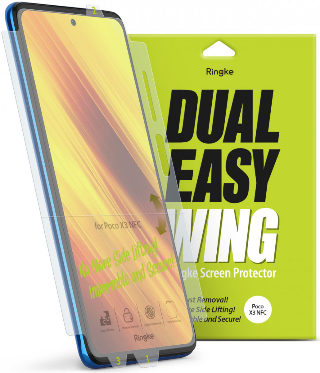 Ringke Dual Easy Wing Xiaomi Poco X3/X3 Pro Screen Protector (2-Pack) afbeelding 1