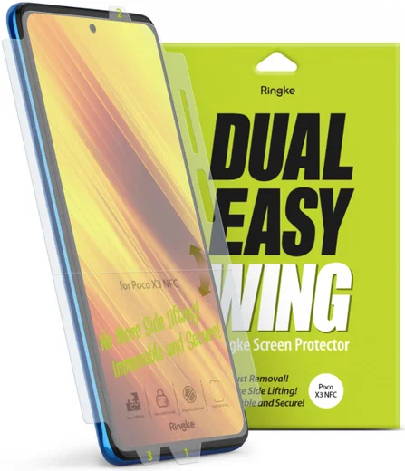 Ringke Dual Easy Wing Xiaomi Poco X3/X3 Pro Screen Protector (2-Pack) afbeelding 1