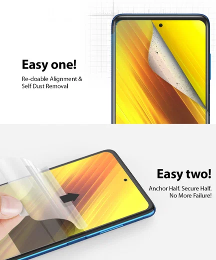 Ringke Dual Easy Wing Xiaomi Poco X3/X3 Pro Screen Protector (2-Pack) afbeelding 6