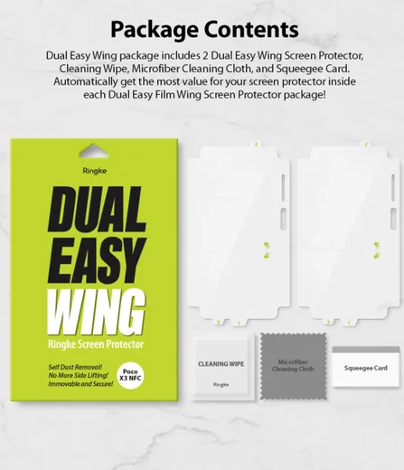 Ringke Dual Easy Wing Xiaomi Poco X3/X3 Pro Screen Protector (2-Pack) afbeelding 14