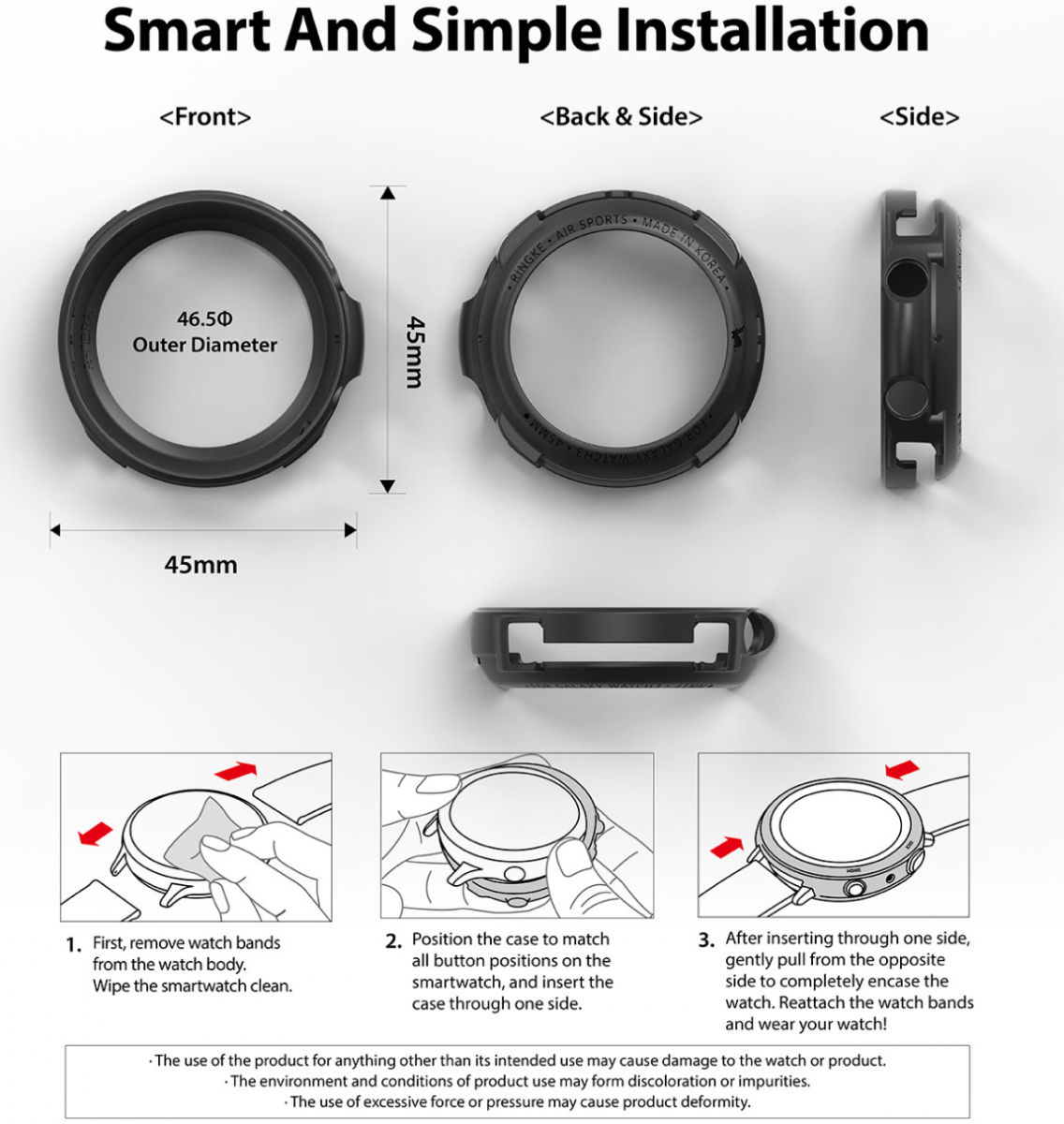 Ringke Air Sports Samsung Galaxy Watch 3 45MM Case Zwart afbeelding 10