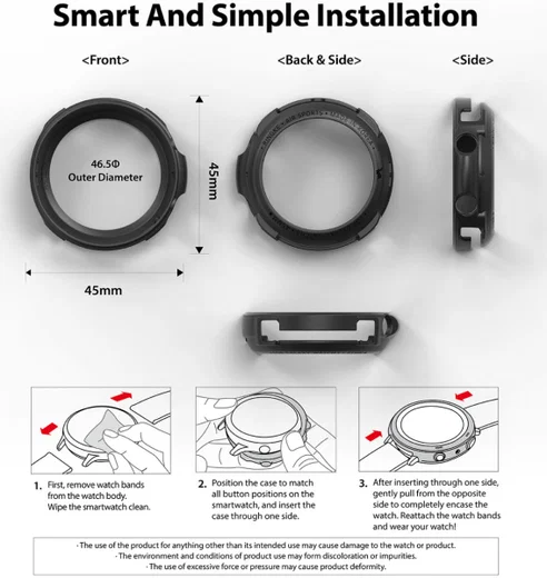 Ringke Air Sports Samsung Galaxy Watch 3 45MM Case Zwart afbeelding 10