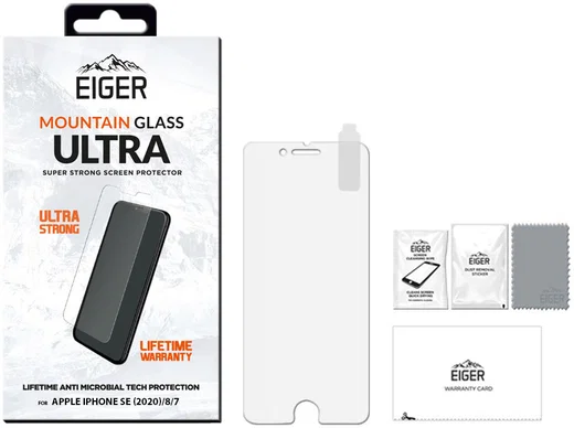 Eiger Ultra iPhone SE 2020/2022 / 8 / 7 Tempered Glass Antibacterieel afbeelding 3