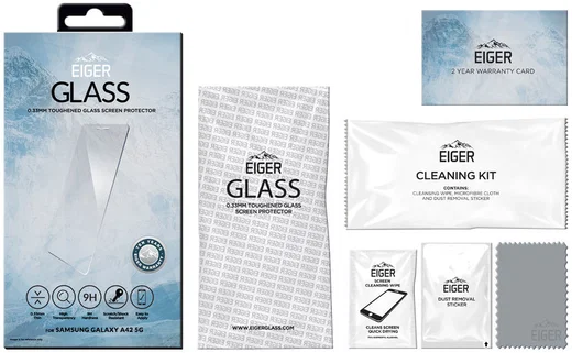 Eiger Samsung Galaxy A42 Tempered Glass Case Friendly Protector Plat afbeelding 2