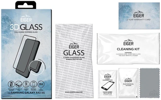 Eiger Samsung Galaxy A42 Tempered Glass Case Friendly Gebogen afbeelding 2