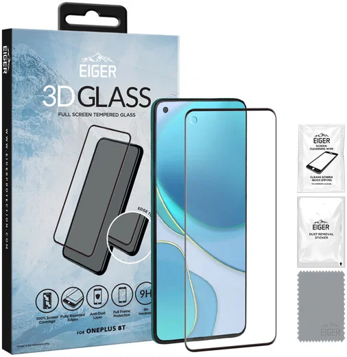 Eiger OnePlus 8T 3D Glass Full Screen Tempered Glass afbeelding 1