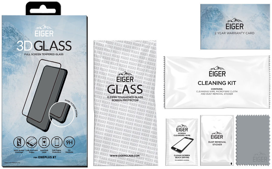 Eiger OnePlus 8T 3D Glass Full Screen Tempered Glass afbeelding 2