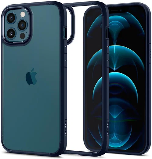 Spigen Ultra Hybrid Apple iPhone 12 Pro Max Hoesje Transparant/Blauw afbeelding 8