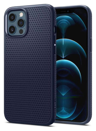 Spigen Liquid Air Apple iPhone 12 / 12 Pro Flexibel Hoesje Mat Blauw afbeelding 1