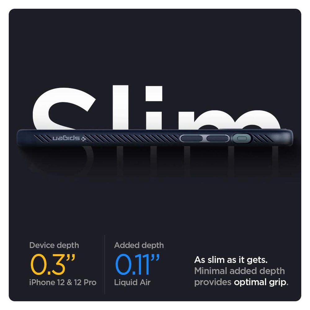 Spigen Liquid Air Apple iPhone 12 / 12 Pro Flexibel Hoesje Mat Blauw afbeelding 2