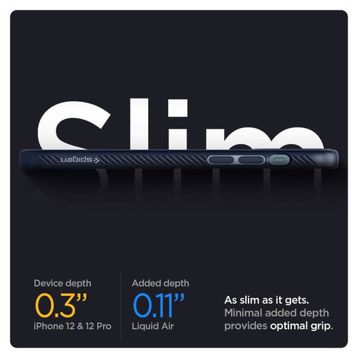 Spigen Liquid Air Apple iPhone 12 / 12 Pro Flexibel Hoesje Mat Blauw afbeelding 2