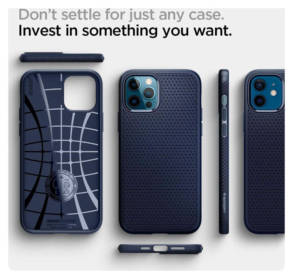 Spigen Liquid Air Apple iPhone 12 / 12 Pro Flexibel Hoesje Mat Blauw afbeelding 3