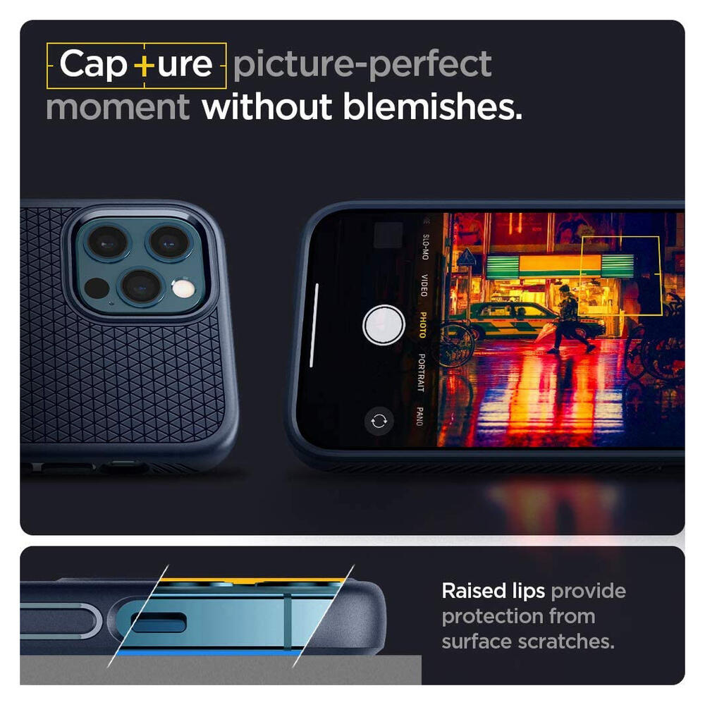 Spigen Liquid Air Apple iPhone 12 / 12 Pro Flexibel Hoesje Mat Blauw afbeelding 4