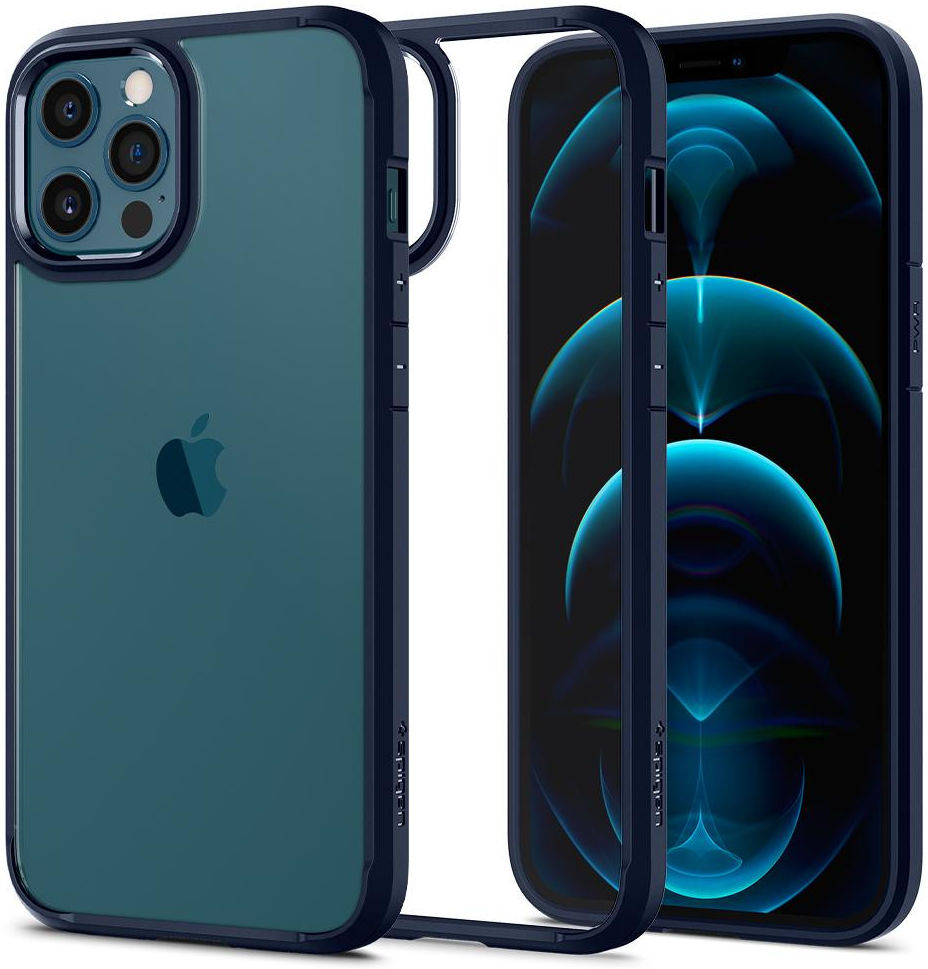 Spigen Ultra Hybrid Apple iPhone 12 / 12 Pro Hoesje Transparant/Blauw afbeelding 4