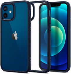 Spigen Ultra Hybrid Apple iPhone 12 / 12 Pro Hoesje Transparant/Blauw afbeelding