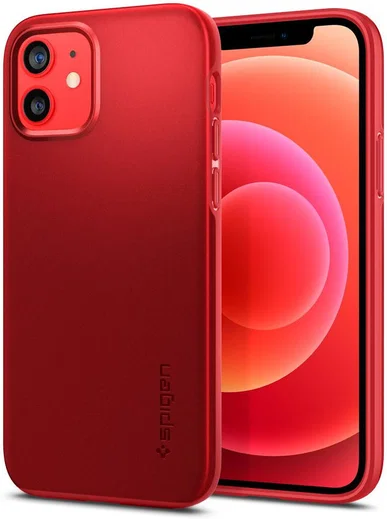 Spigen Thin Fit Apple iPhone 12 / 12 Pro Hoesje Rood afbeelding 2