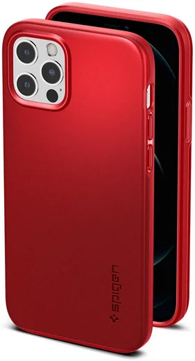 Spigen Thin Fit Apple iPhone 12 / 12 Pro Hoesje Rood afbeelding 5