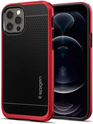 Spigen Neo Hybrid Apple iPhone 12 / 12 Pro Hoesje Rood afbeelding 1