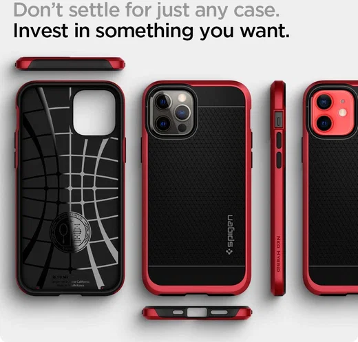 Spigen Neo Hybrid Apple iPhone 12 / 12 Pro Hoesje Rood afbeelding 3