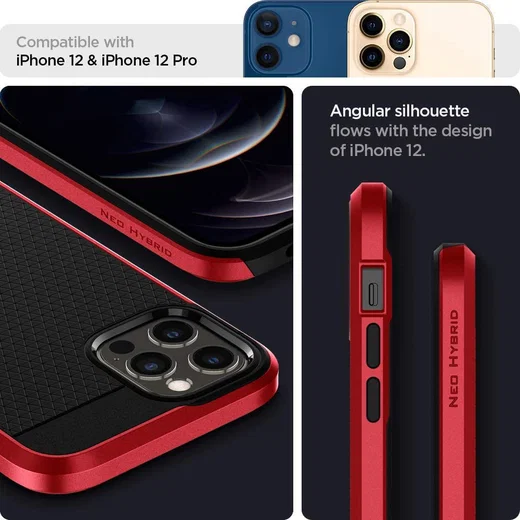 Spigen Neo Hybrid Apple iPhone 12 / 12 Pro Hoesje Rood afbeelding 6