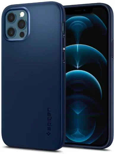 Spigen Thin Fit Apple iPhone 12 / 12 Pro Hoesje Blauw afbeelding 1