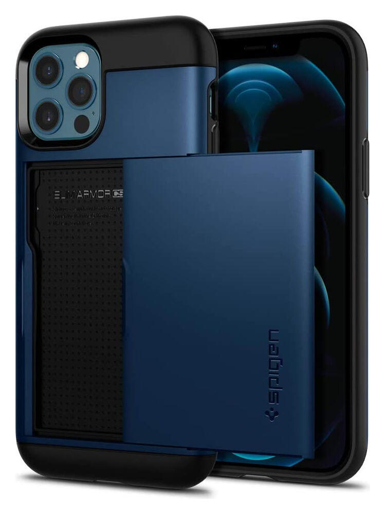 Spigen Slim Armor CS Apple iPhone 12 / 12 Pro Hoesje Navy Blue afbeelding 1
