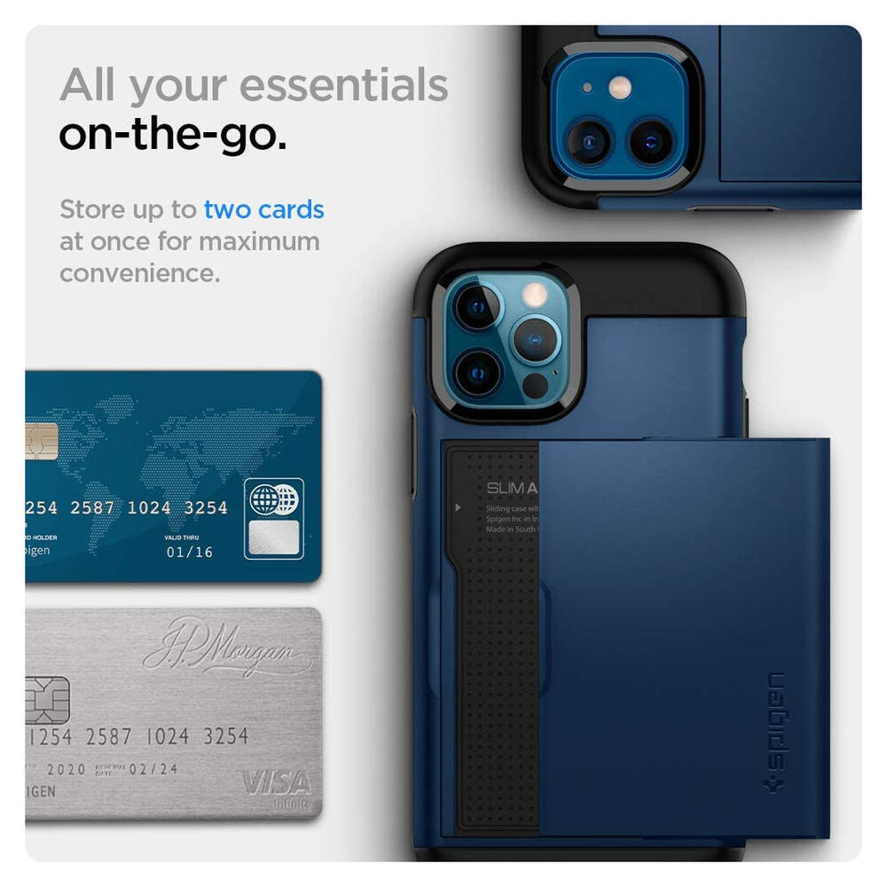 Spigen Slim Armor CS Apple iPhone 12 / 12 Pro Hoesje Navy Blue afbeelding 5