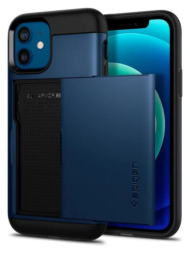 Spigen Slim Armor CS Apple iPhone 12 / 12 Pro Hoesje Navy Blue afbeelding 13