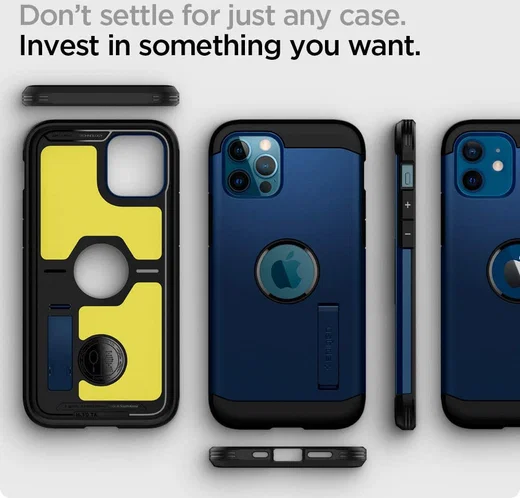 Spigen Tough Armor Apple iPhone 12 / 12 Pro Hoesje Navy Blue afbeelding 8