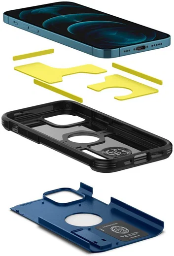 Spigen Tough Armor Apple iPhone 12 / 12 Pro Hoesje Navy Blue afbeelding 2