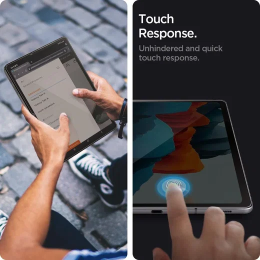Spigen EZ Fit Glas.tR Samsung Galaxy Tab S7 Screen Protector afbeelding 6
