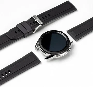 Ringke Rubber One - Universeel Smartwatch 22MM Bandje - Flexibel TPU - Zwart