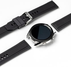 Ringke Rubber One - Universeel Smartwatch 22MM Bandje - Flexibel TPU - Zwart afbeelding