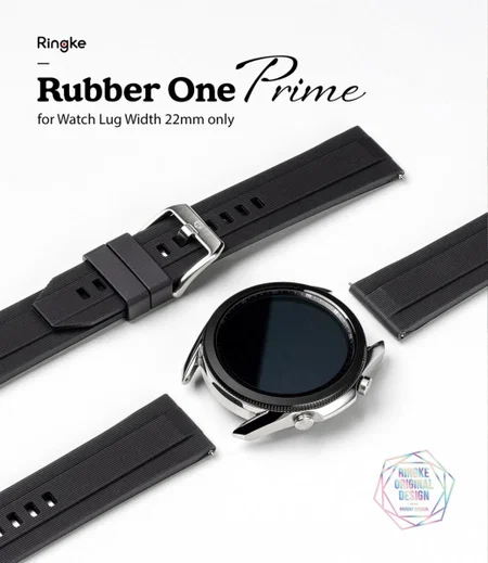 Ringke Rubber One - Universeel Smartwatch 22MM Bandje - Flexibel TPU - Zwart afbeelding 6