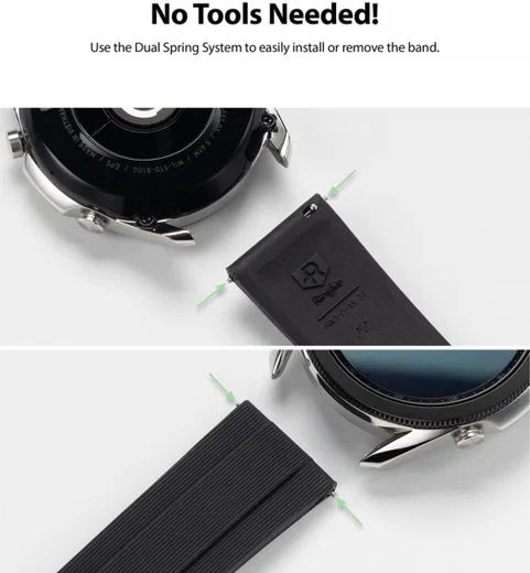 Ringke Rubber One - Universeel Smartwatch 22MM Bandje - Flexibel TPU - Zwart afbeelding 7