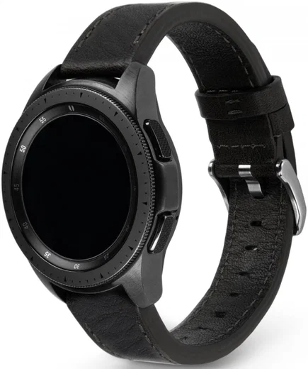 Ringke Leather One Universeel Smartwatch Bandje Leer 22MM Zwart afbeelding 1