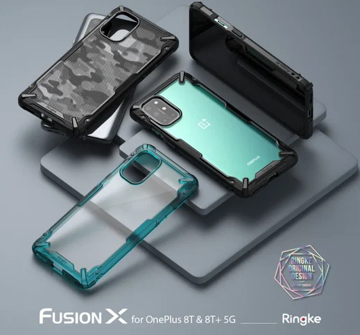 Ringke Fusion X OnePlus 8T Hoesje Back Cover Zwart afbeelding 8