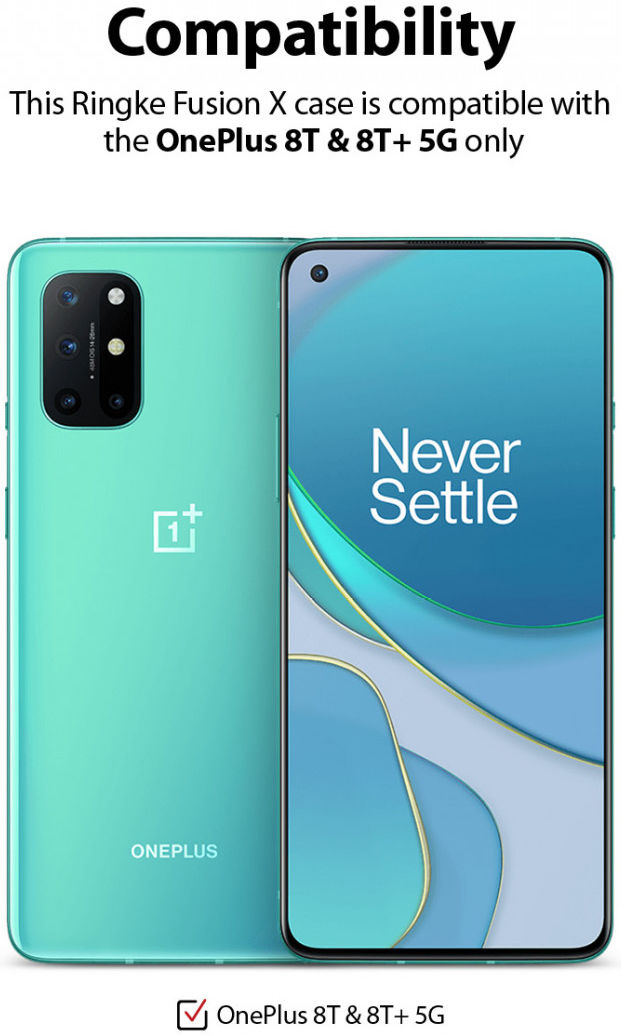 Ringke Fusion X OnePlus 8T Hoesje Back Cover Zwart afbeelding 5