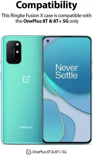 Ringke Fusion X OnePlus 8T Hoesje Back Cover Zwart afbeelding 5
