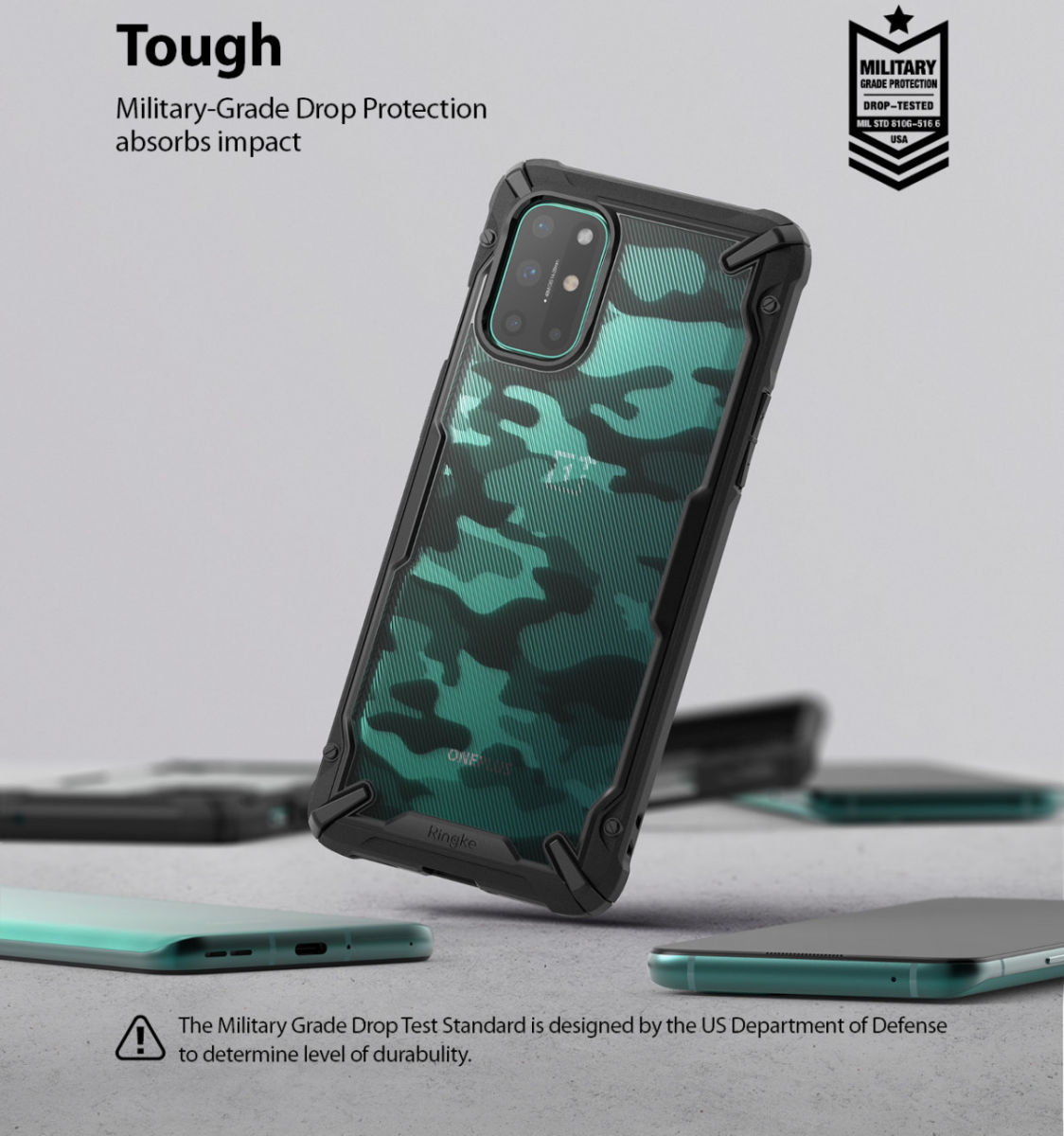 Ringke Fusion X OnePlus 8T Hoesje Back Cover Zwart afbeelding 6