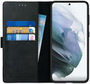 Rosso Deluxe Samsung Galaxy S21 Hoesje Wallet Case Echt Leer Zwart