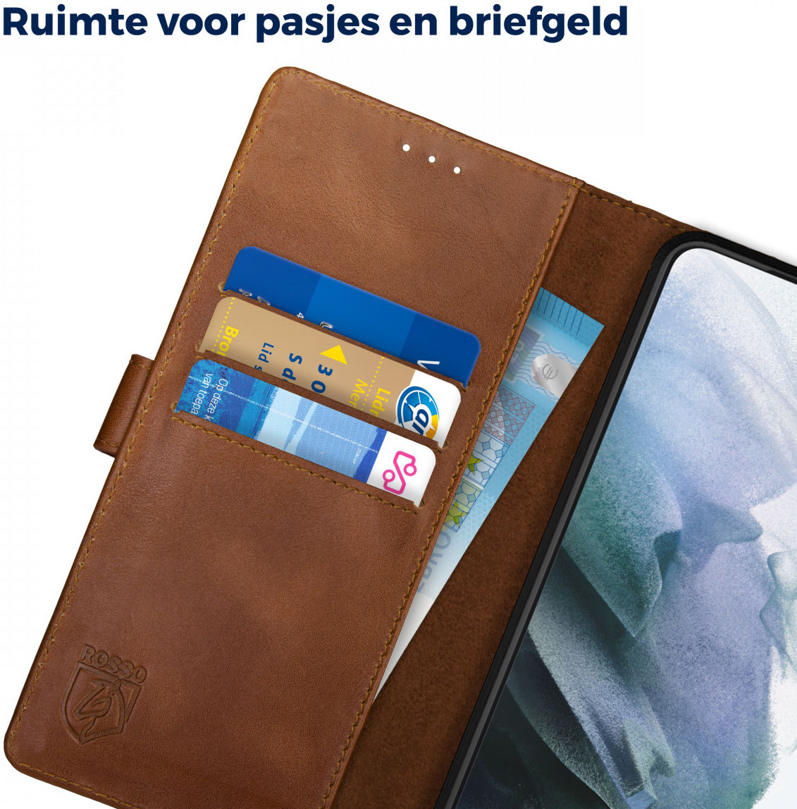 Rosso Deluxe Samsung Galaxy S21 Hoesje Wallet Case Echt Leer Bruin afbeelding 5