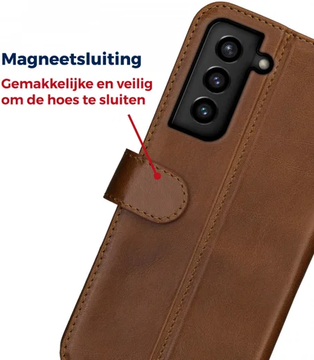Rosso Deluxe Samsung Galaxy S21 Hoesje Wallet Case Echt Leer Bruin afbeelding 8
