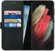Rosso Deluxe Samsung Galaxy S21 Ultra Hoesje Wallet Case Leer Zwart
