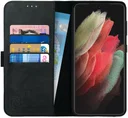 Rosso Deluxe Samsung Galaxy S21 Ultra Hoesje Wallet Case Leer Zwart