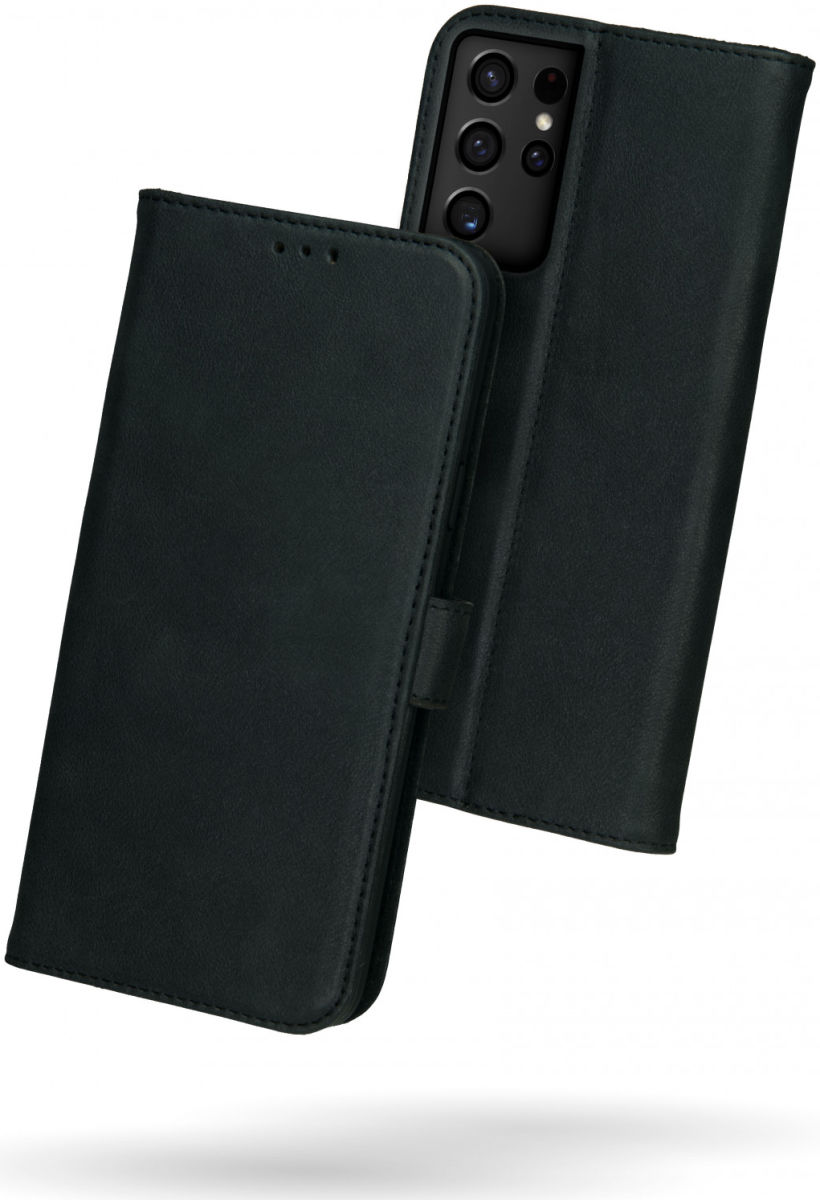 Rosso Deluxe Samsung Galaxy S21 Ultra Hoesje Wallet Case Leer Zwart afbeelding 11